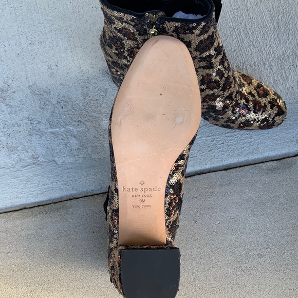 Kate Spade Leopard “Langley” Sequin Booties - Picture 5 of 10